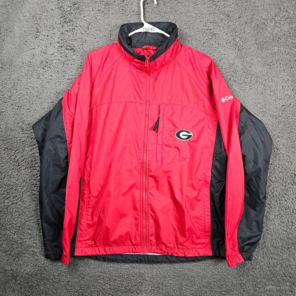 Columbia University of Georgia Jacket Mens M Packable‎ Red Black